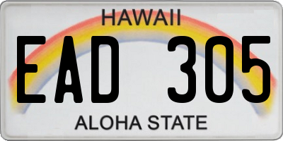HI license plate EAD305