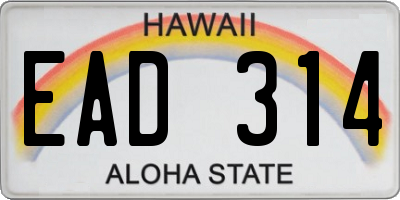 HI license plate EAD314