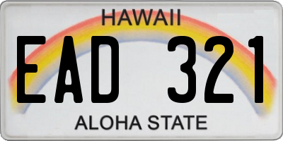 HI license plate EAD321