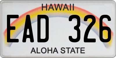 HI license plate EAD326