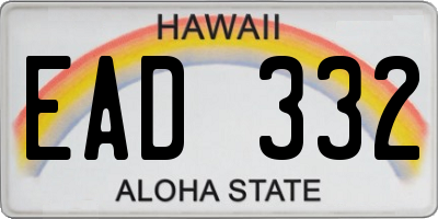 HI license plate EAD332