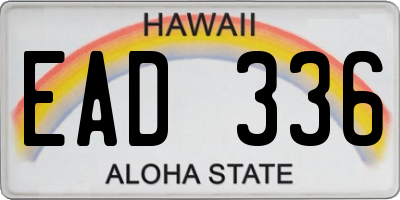 HI license plate EAD336