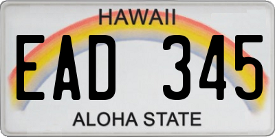 HI license plate EAD345