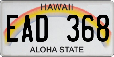 HI license plate EAD368
