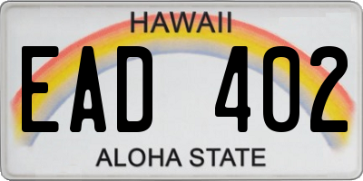 HI license plate EAD402