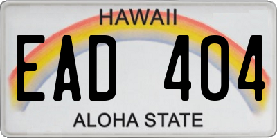 HI license plate EAD404