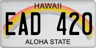 HI license plate EAD420