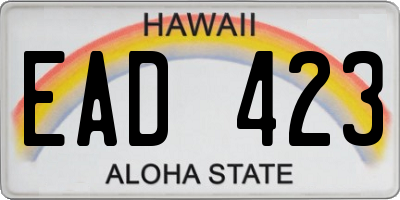 HI license plate EAD423