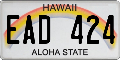 HI license plate EAD424