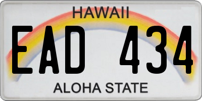 HI license plate EAD434