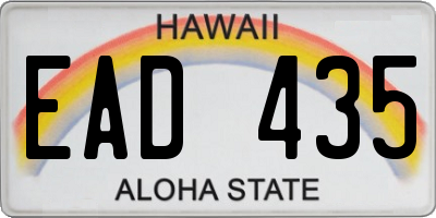 HI license plate EAD435