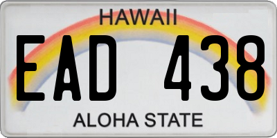 HI license plate EAD438