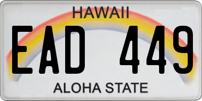 HI license plate EAD449
