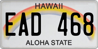 HI license plate EAD468