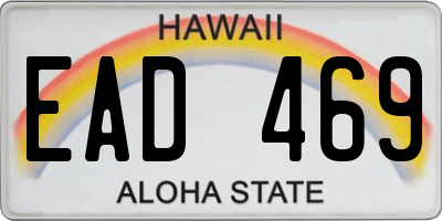 HI license plate EAD469