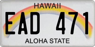 HI license plate EAD471