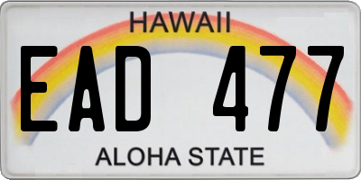 HI license plate EAD477