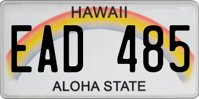 HI license plate EAD485