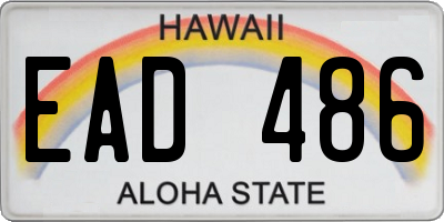 HI license plate EAD486