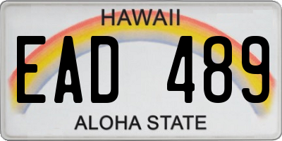 HI license plate EAD489