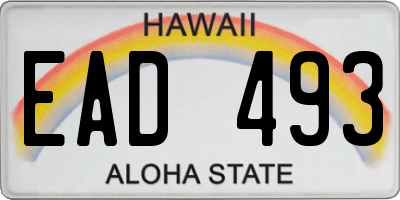 HI license plate EAD493