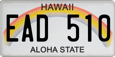 HI license plate EAD510