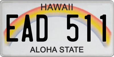 HI license plate EAD511