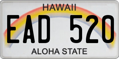 HI license plate EAD520