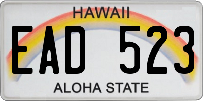 HI license plate EAD523