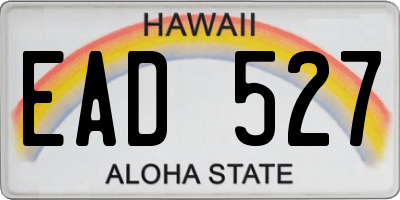 HI license plate EAD527