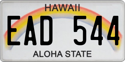 HI license plate EAD544