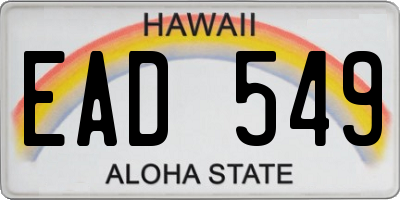 HI license plate EAD549