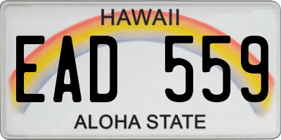 HI license plate EAD559