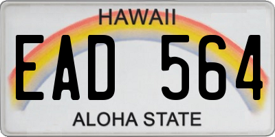 HI license plate EAD564