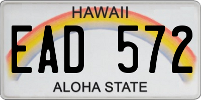 HI license plate EAD572