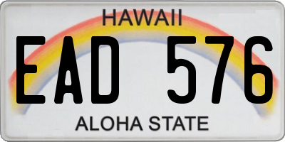 HI license plate EAD576