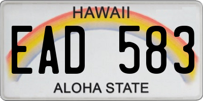HI license plate EAD583