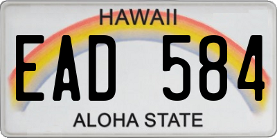 HI license plate EAD584
