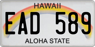 HI license plate EAD589