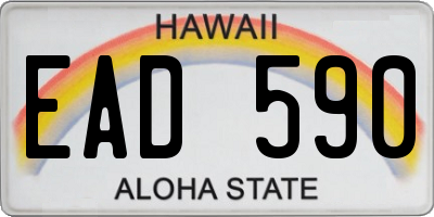 HI license plate EAD590