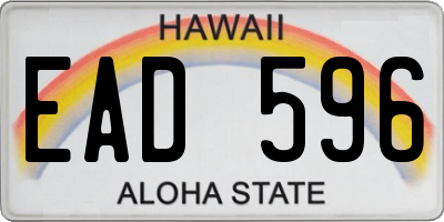 HI license plate EAD596