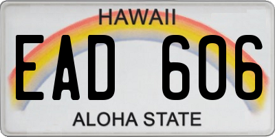 HI license plate EAD606