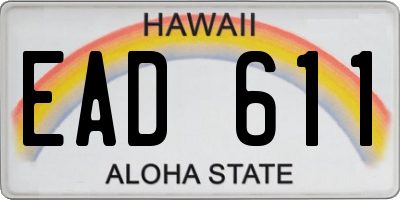 HI license plate EAD611