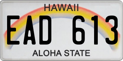 HI license plate EAD613