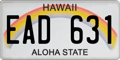 HI license plate EAD631