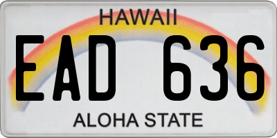 HI license plate EAD636