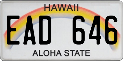 HI license plate EAD646