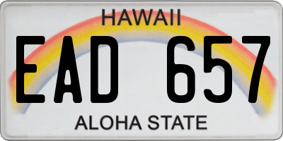 HI license plate EAD657