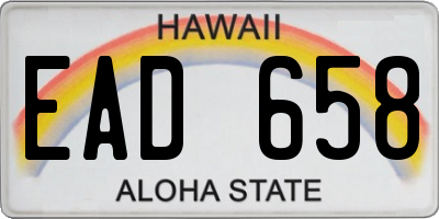 HI license plate EAD658
