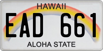 HI license plate EAD661